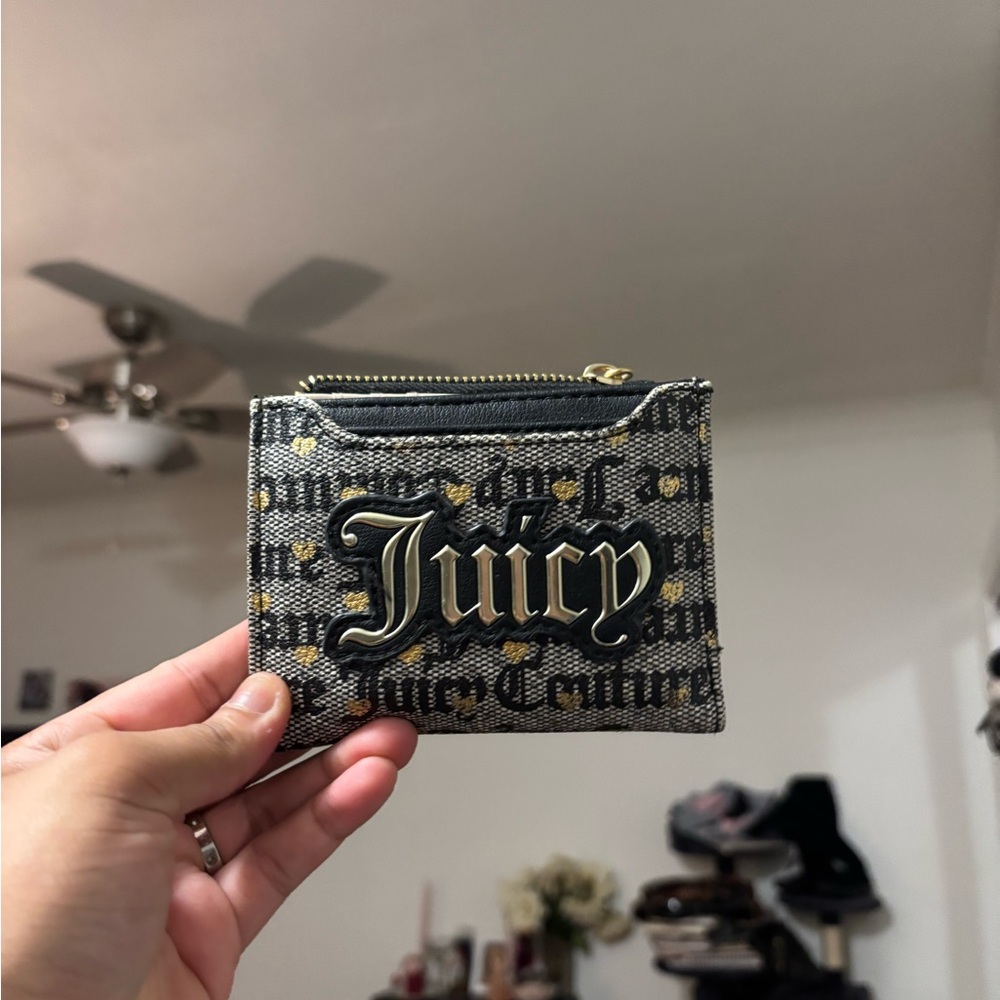 Juicy Couture Black and Gold Logo Pouch